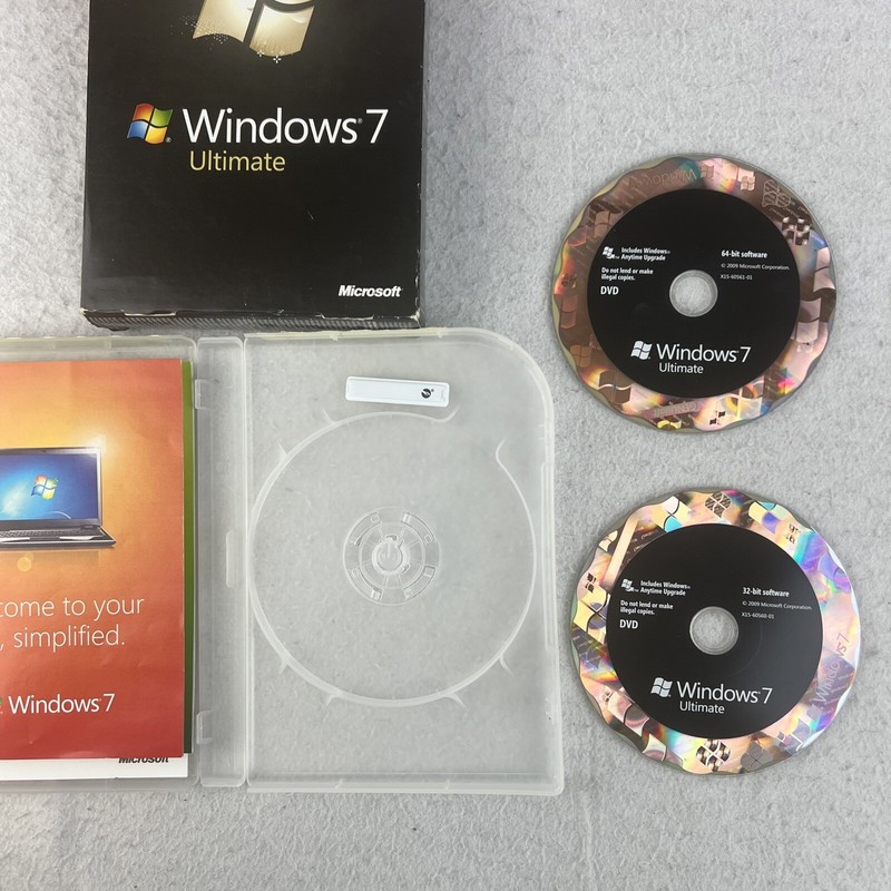 Microsoft Windows 7 Ultimate 32 & 64 Bit DVDs Genuine MS WIN Full Retail Box Key gallery