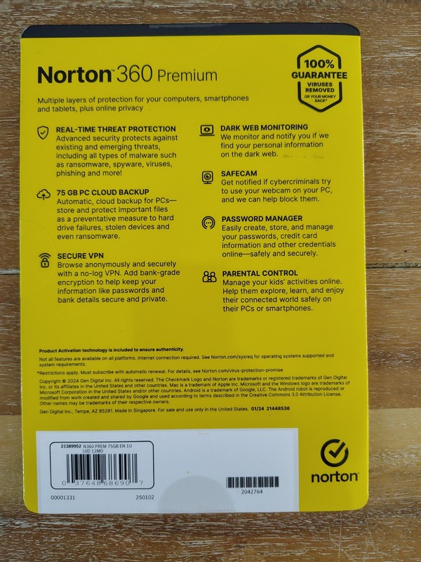 NORTON 360 PREMIUM 10 DEVICES 2024 Internet Security Key Card New Ship Fast ! gallery