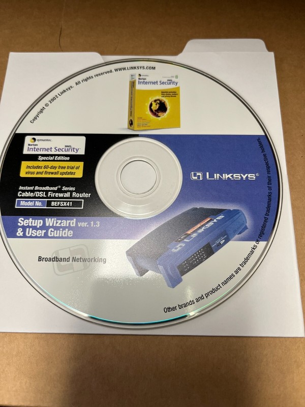 Linksys Cable/DSL Firewall Router BEFSX41 Setup Wizard & User Guide Ver. 1.3