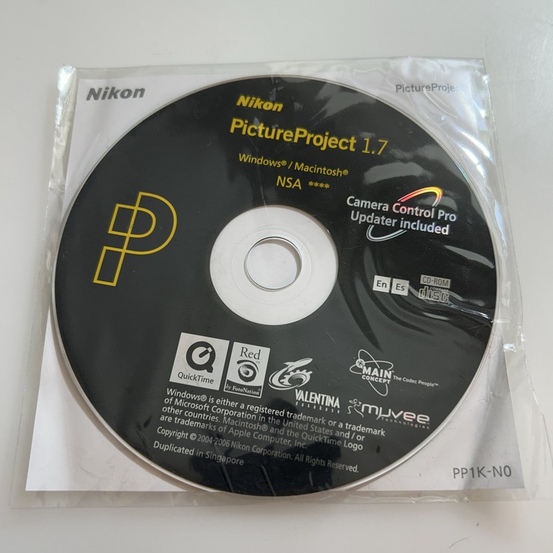 Nikon Picture Project 1.7 Windows & Mac CD-Rom & Reference Manual 2 Discs h2993s