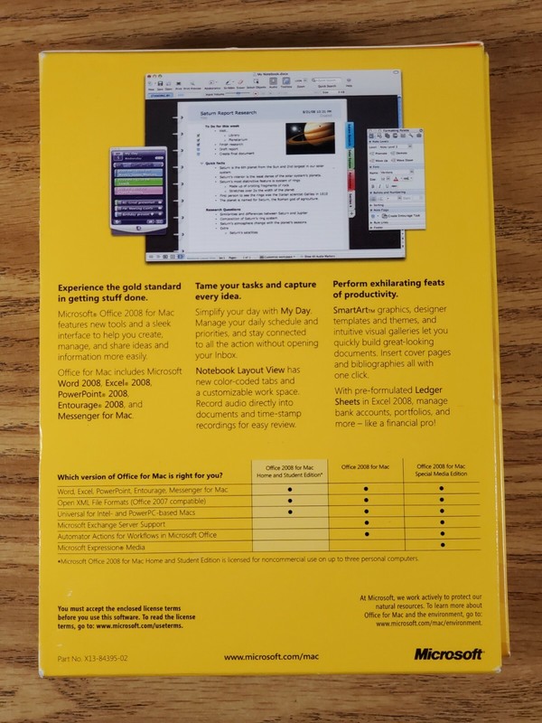 Microsoft Office 2008 Home and Student Edition for Mac with 3 Product Keys gallery