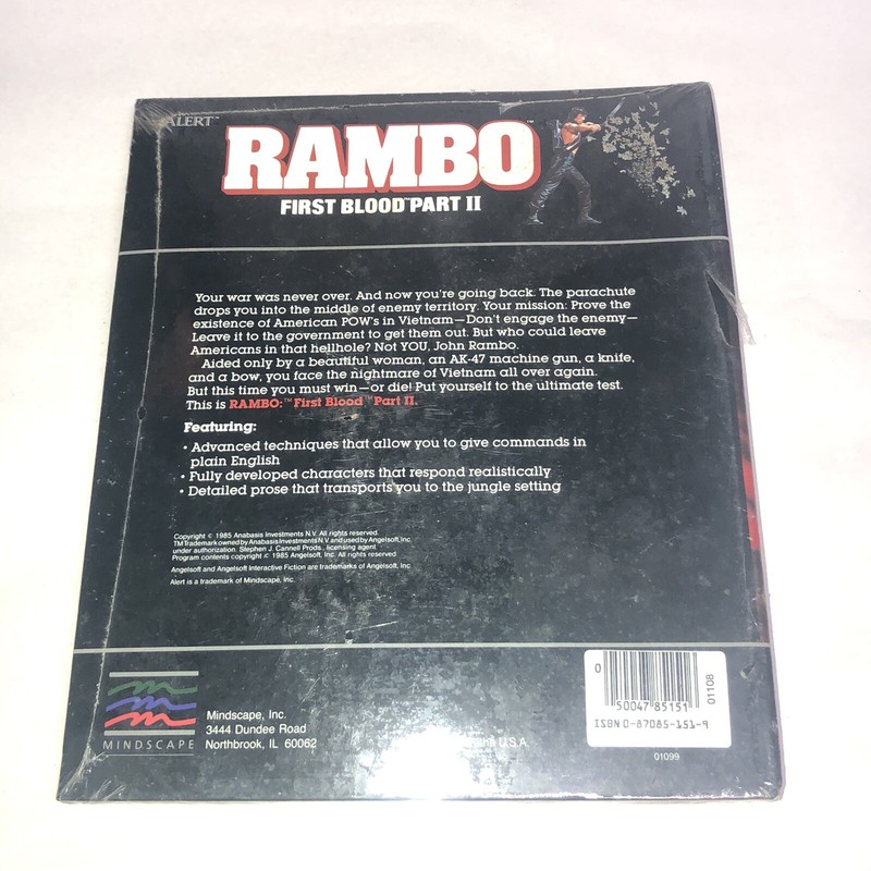 RAMBO FIRST BLOOD PART II MACINTOSH Mindscape Computer Game! BRAND NEW! gallery