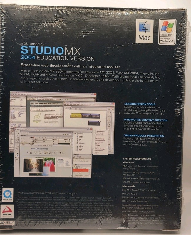 Adobe Studio MX 2004 Educational Edition CD-ROM Sealed Creative Suite Windows gallery