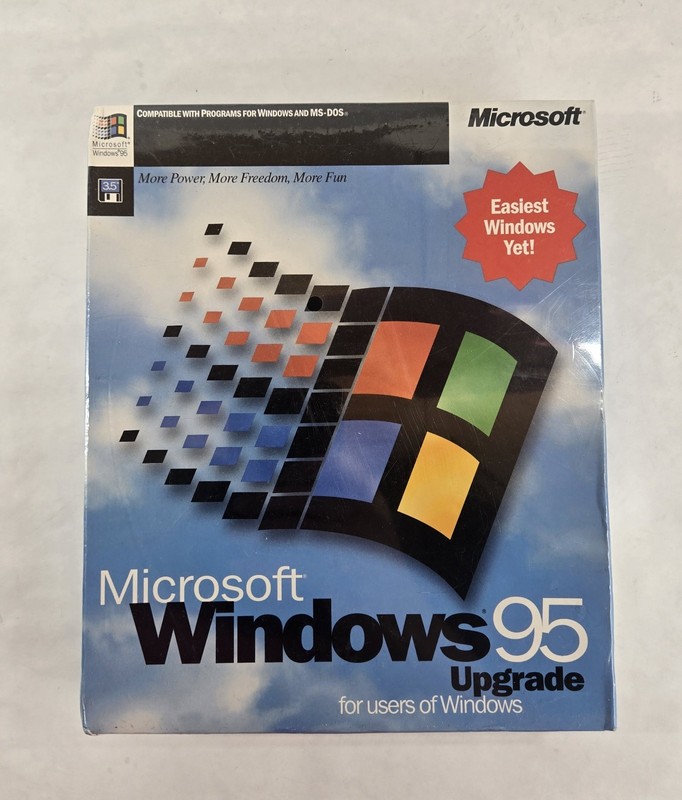 Microsoft Windows 95 Upgrade for Windows and DOS 3.5” Floppy Disks New Sealed