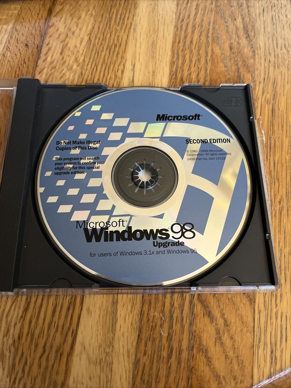Microsoft Windows 98 Upgrade For Users Of Windows 3.1 Or 95