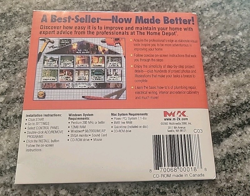 Home Improvement 1-2-3 Gold Edition CD ROM Windows/Mac Home Depot gallery