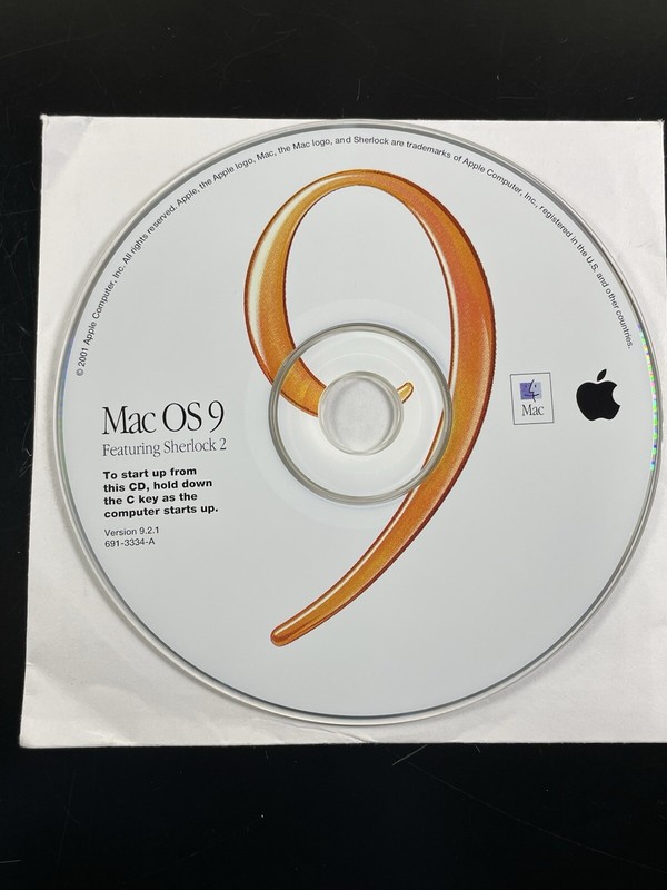 Apple Mac Macintosh OS 9 Sherlock 2 CD Software Install 9.2.1 Vintage 2k