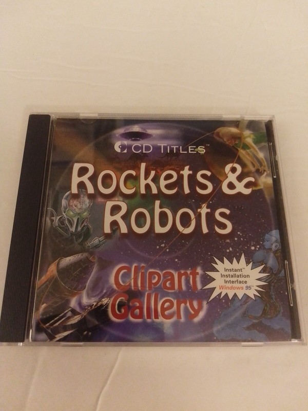 CD Titles Rockets And Robots Clipart Gallery Clip Art CD-ROM For Windows 95 – XP