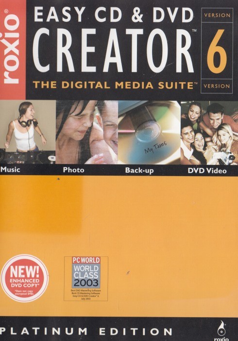 Roxio Easy CD & DVD Creator 6 Platinum w/ Manual PC CD create music photo tools