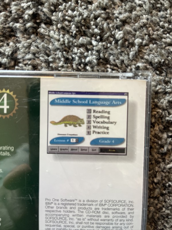New Grade 4Middle School Language Arts PC CD-ROM Software . Factory Sealed gallery