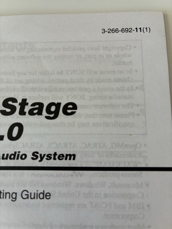 Sony Sonic Stage CD Manual Windows XP Media Prof Home Millennium 98 Version 2.0 gallery