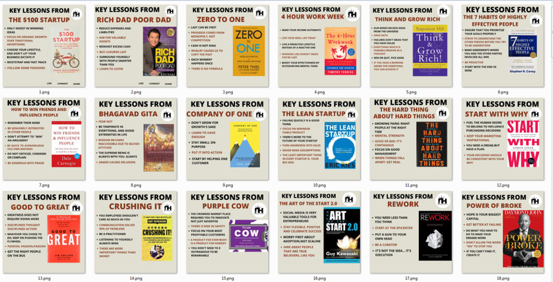 99 Key Lessons From Famous Self Help Books infographics Images Vol 2 gallery
