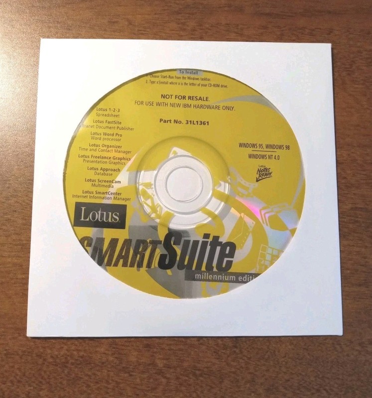 Lotus SmartSuite 9.0 Millennium Edition Software CD Windows 7/XP/2000/98
