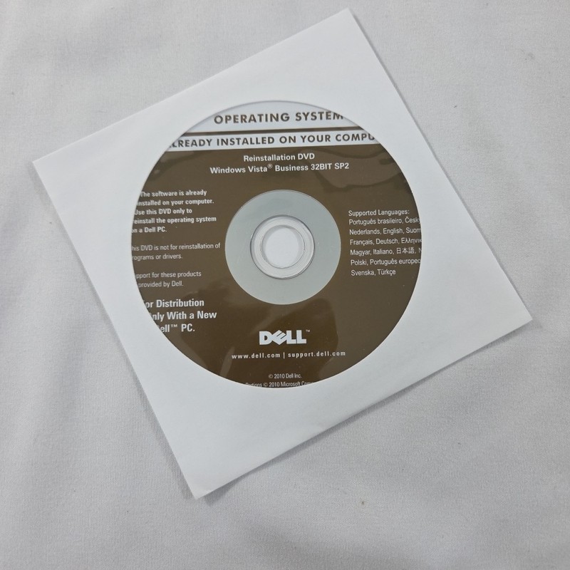 Microsoft Windows Vista Business 32 Bit DELL Reinstallation DVD Disk SP2 Disc