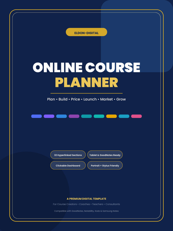 Online Course Planner Digital Template GoodNotes Hyperlinked PDF iPad Planner gallery