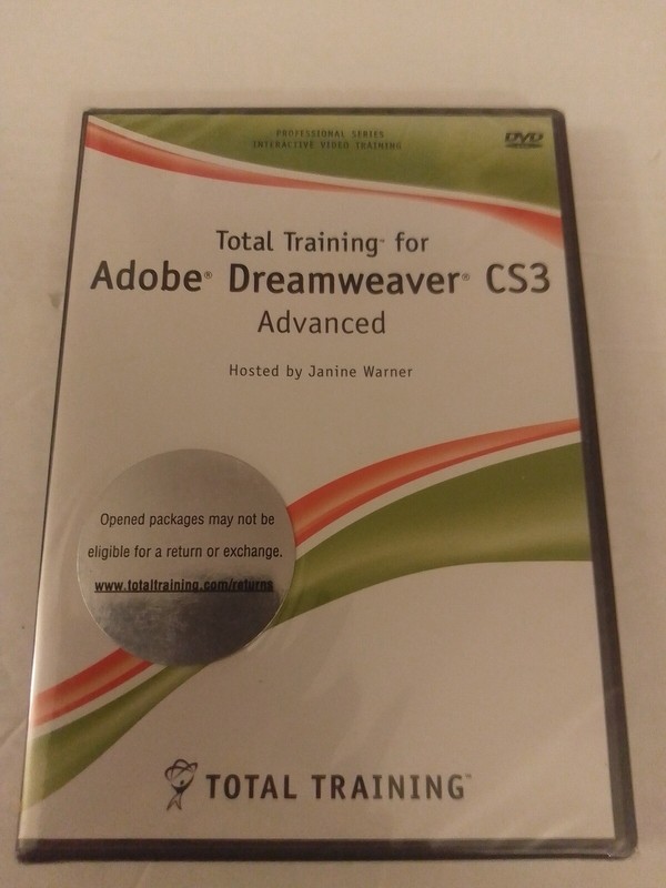 Total Training for Adobe Dreamweaver CS3 Advanced by Janine Warner DVD-ROM New