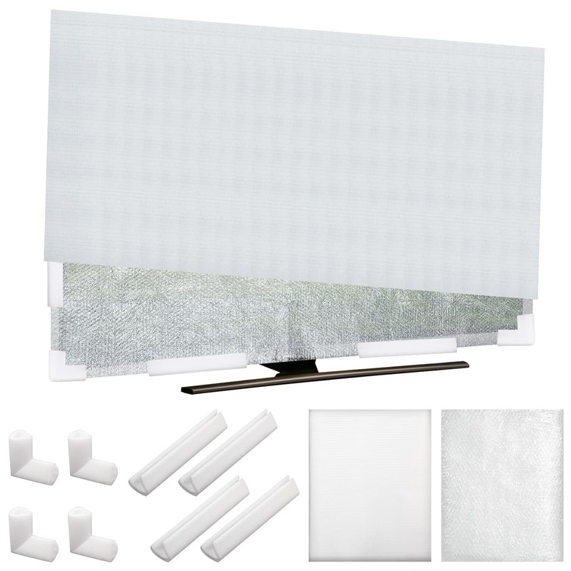 Cushioning Foam Set - 10 Pcs Flat Screen TV Cover & 8 Corner Edge Protectors, Fi gallery