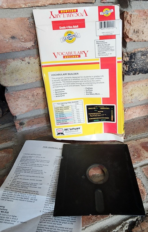 Floppy Disc Vocabulary Builder AEC SOFTWARE 082971221158 American Education 1988