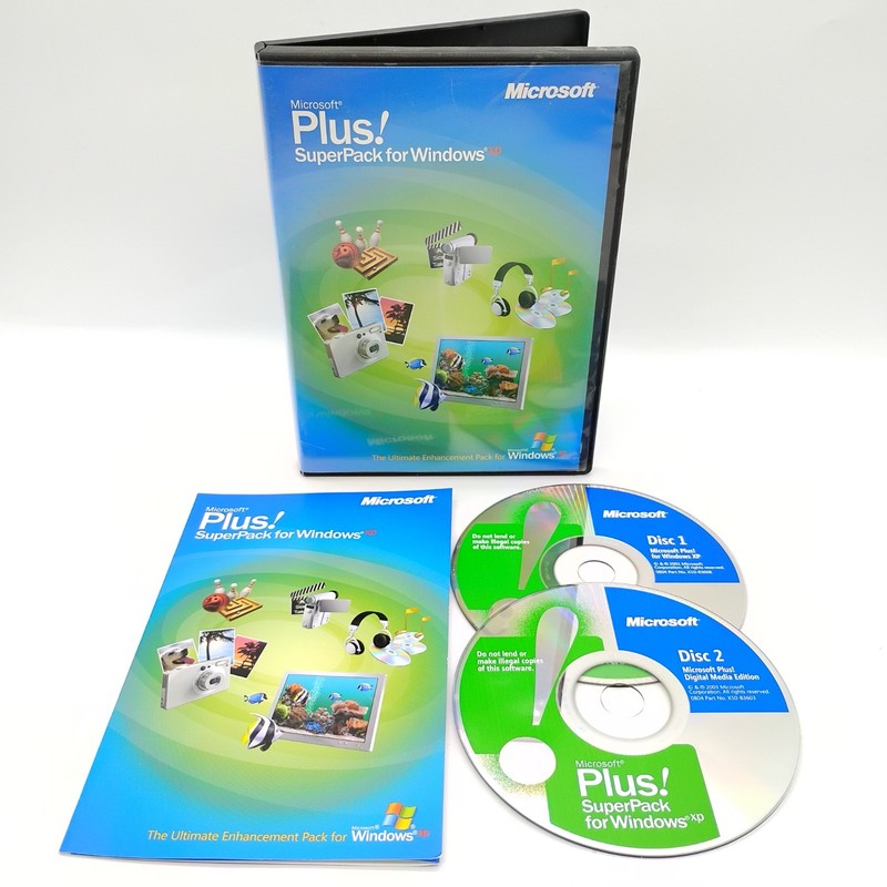 Microsoft Plus! SuperPack for Windows XP w/Product Key, 2-Disc Set, Free Ship
