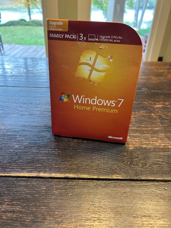 Microsoft Windows 7 Home Premium Upgrade Family Pack For 3 PCs 32 & 64 Bit DVDs