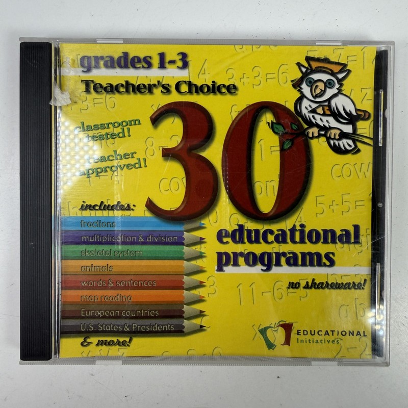 Teacher’s Choice Grades 1-3: 30 Educational Programs for Windows PC CD-ROM