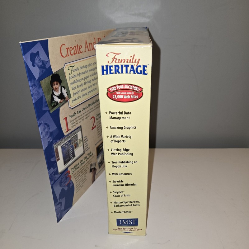 Vintage IMSI Family Heritage Software Family Tree Maker Windows 95 - Sealed READ gallery