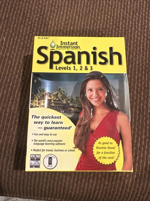 Instant Immersion Spanish Levels 1, 2 & 3, New in Sealed Box Dvd