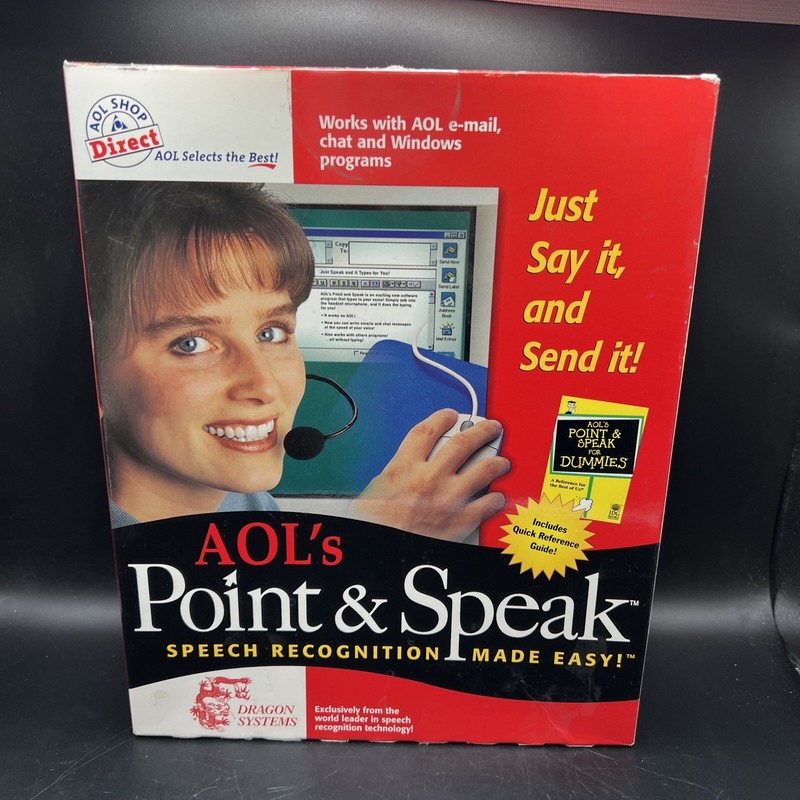 AOL’s Point And Speak Speech Recognition Made Easy By Dragon Systems – SEALED!