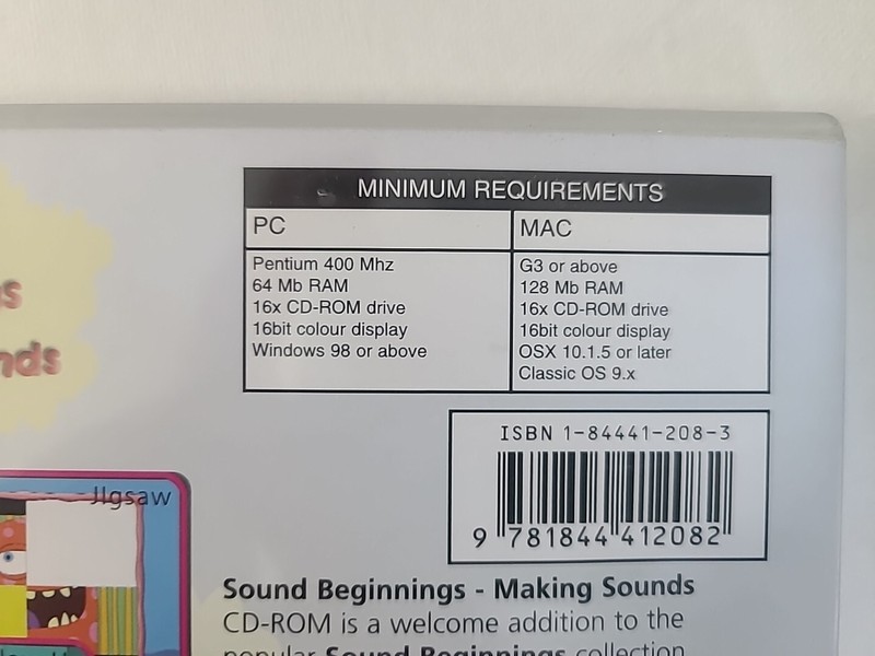 SOUND BEGINNINGS - MAKING SOUNDS PC CD-ROM BY SEMERC, SPEECH, LANGUAGE, WIN/MAC gallery