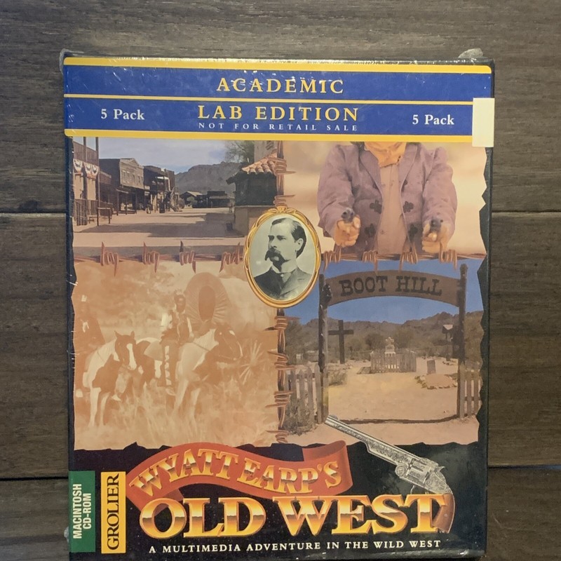 Wyatt Earp’s Old West Macintosh Cd ROM Game By Grolier. Brand New! Sealed. Rare