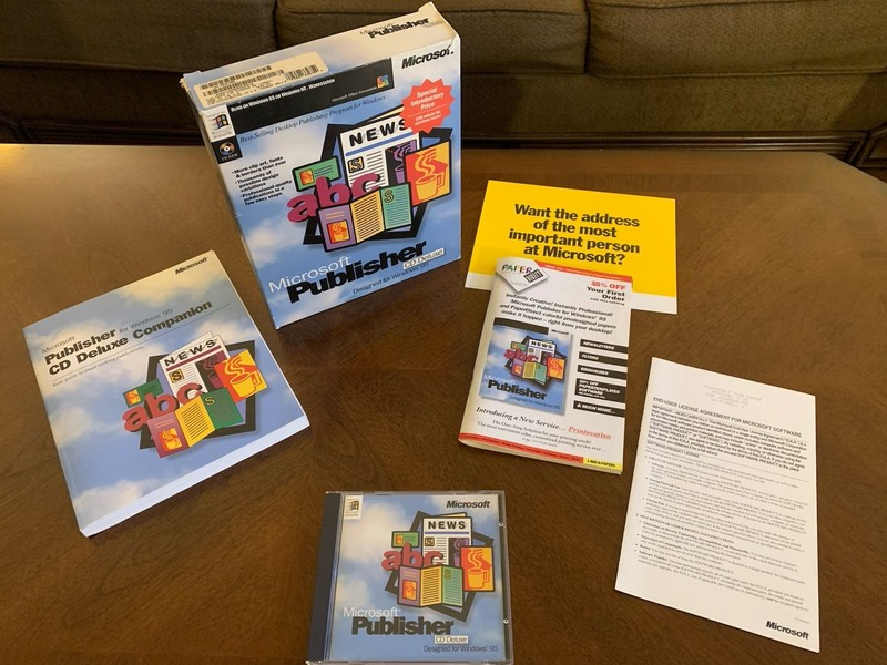 Microsoft Publisher CD Deluxe for Windows 95 -Desktop Publishing, Fonts, Clipart gallery