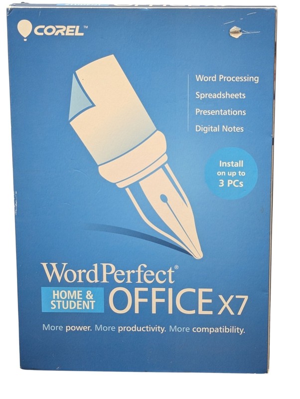 Corel WordPerfect Office X7 Home & Student Edition – Up To 3 PCs New/Sealed