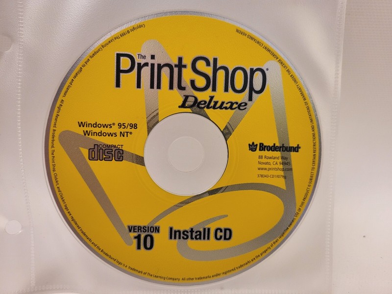 Broderbund Print Shop / Deluxe 9 Disc CD Set for Windows 95 98 NT w/1-7 Art CD's gallery
