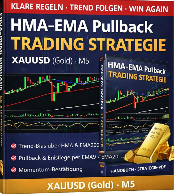 Gold Trading Strategy XAUUSD – HMA EMA Pullback Handbook PDF inkl. Indikators