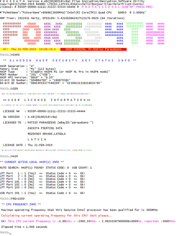 RANDEC FOKSS4th PRO Software with Aladdin HASP USB HASP4 M1 Security Key dongle gallery