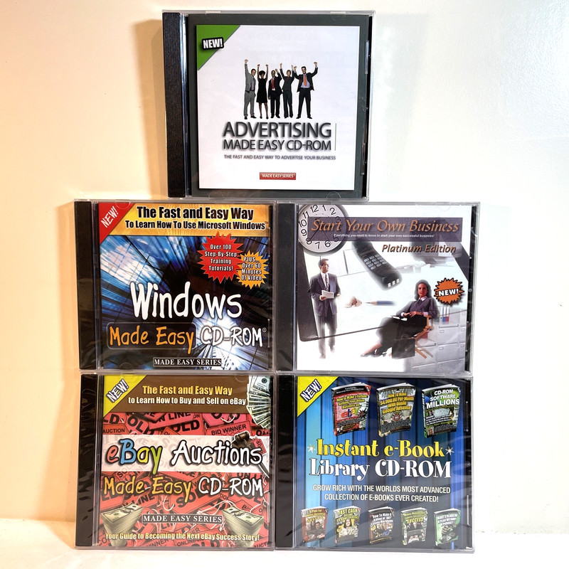 ADVERTISING / eBAY / WINDOWS: MADE EASY / INSTANT E-BOOK / OWN BUSINESS 5 CD-ROM