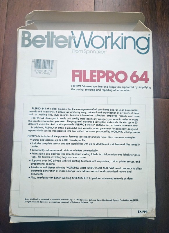 Better Working Spreadsheet Software by Spinnaker Commodore 64/128, Untested gallery
