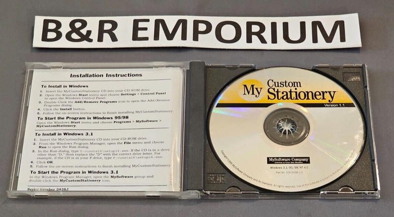 My Custom Stationery - (1999 MySoftware Company) - Used CD-ROM gallery