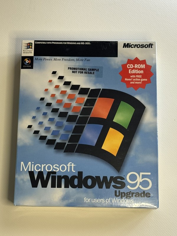 Windows 95 Upgrade for Windows/MS-DOS. RARE Promotional Sample version.