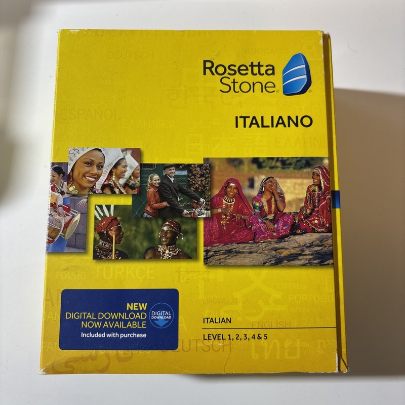 Rosetta Stone Italiano Version 4 Level 1,2,3,4,5 Set Excellent Condition
