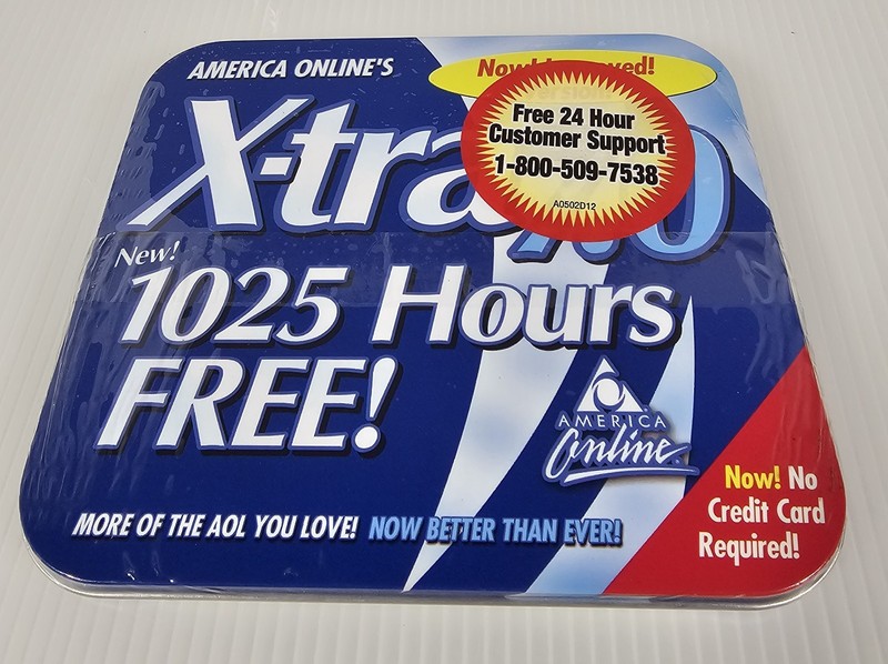NEW SEALED Vintage AOL CD Version 7.0, 1025 Hours FREE, Metal Tin gallery