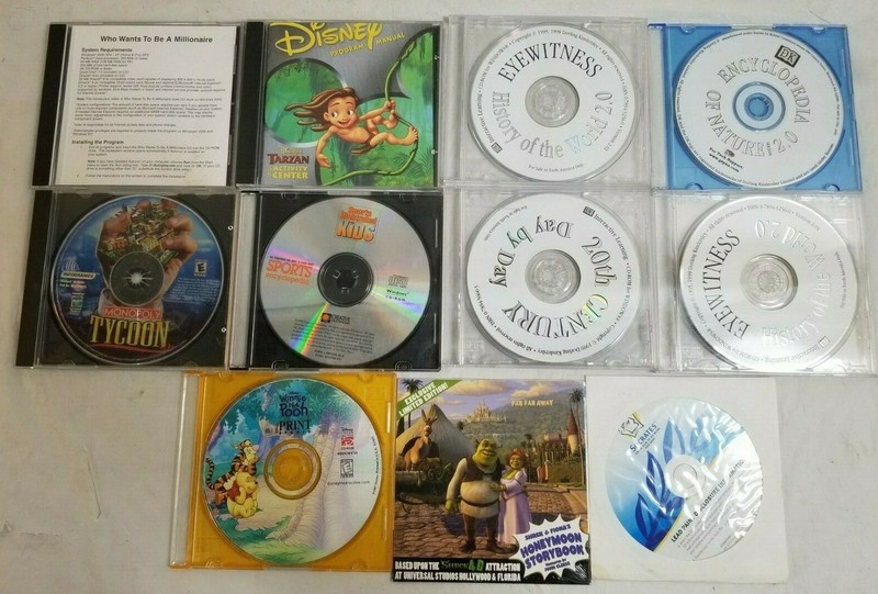 Lot of 11 PC Computer REFERENCE Media & Games DK INTERACTIVE, Monopoly, SI Kids