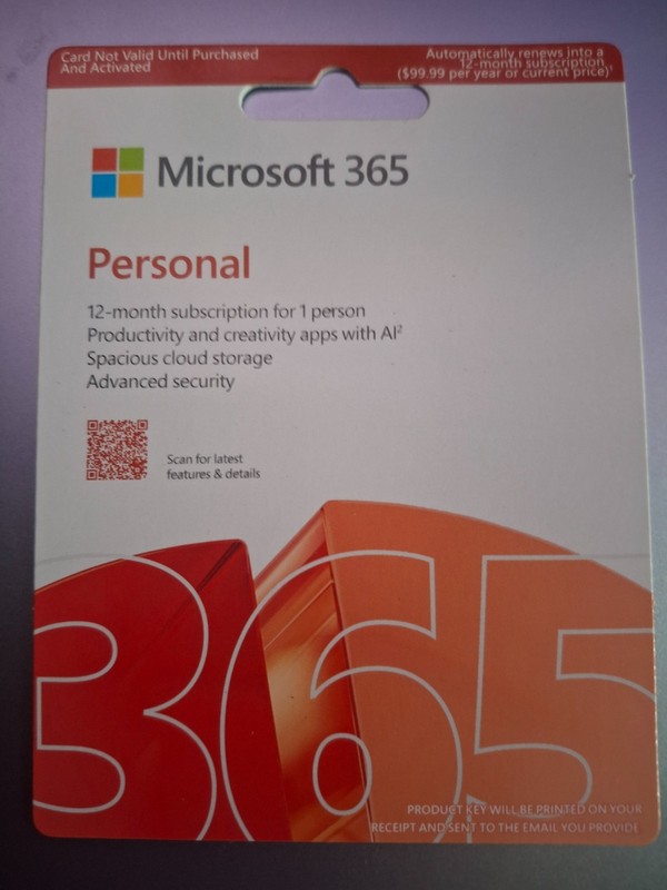 Microsoft Office 365 Personal Edition with 1 Year Subscription New Word Excel