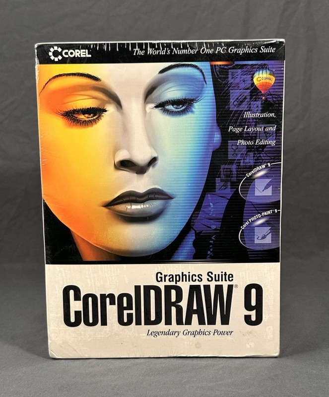 CorelDRAW 9 NEW SEALED! Corel Graphics Suite PC Software CD-Rom – VTG