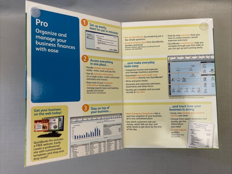 Intuit QuickBooks Pro 2009 Accounting Software Windows Complete W/ Manuals & Key gallery