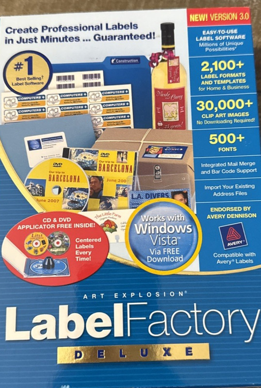 Label Factory Deluxe PC CD Rom Software