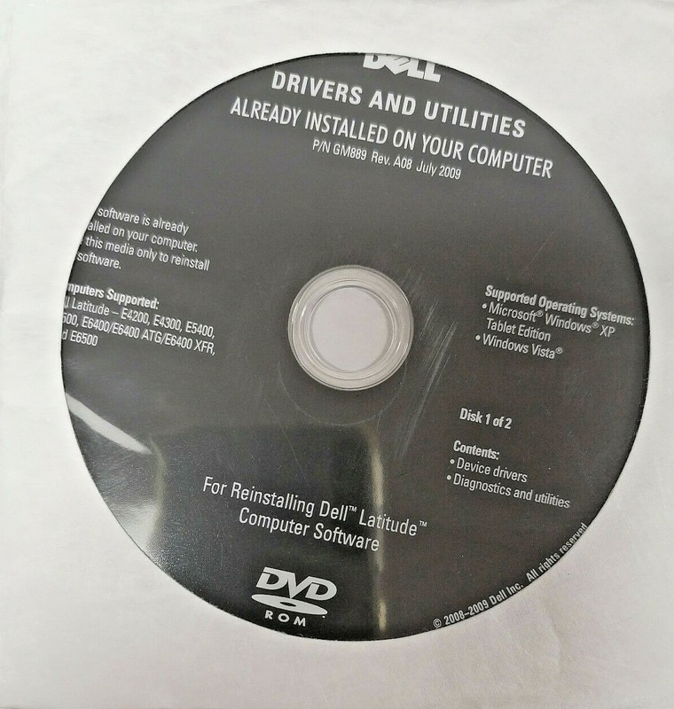 N.I.B. Dell Drivers & Utilities Discs for Latitude 0UN631 GM889