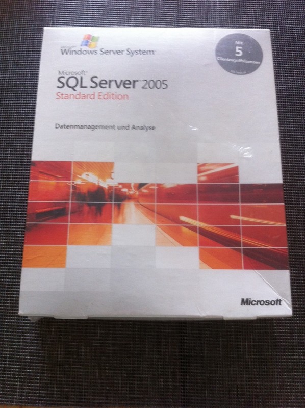MS SQL Server 2005 Standard Edt. incl. 5 clients German with VAT invoice