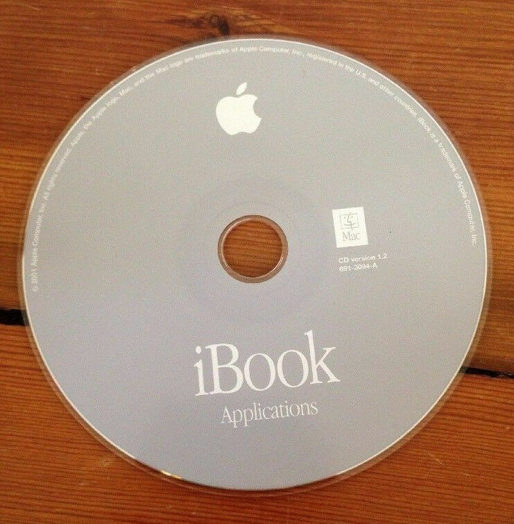 iBook Applications Vintage Mac CD v1.2 Install Restore Macintosh Disc 2001