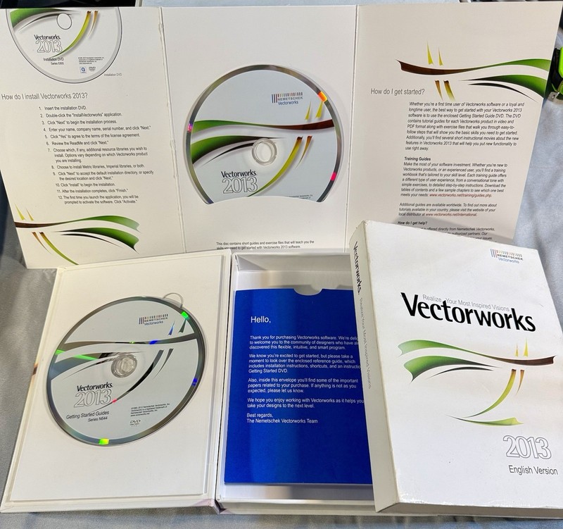 Nemetschek VectorWorks 2013 Designer/Renderworks with Serial 2 DVD Discs Mac/Win